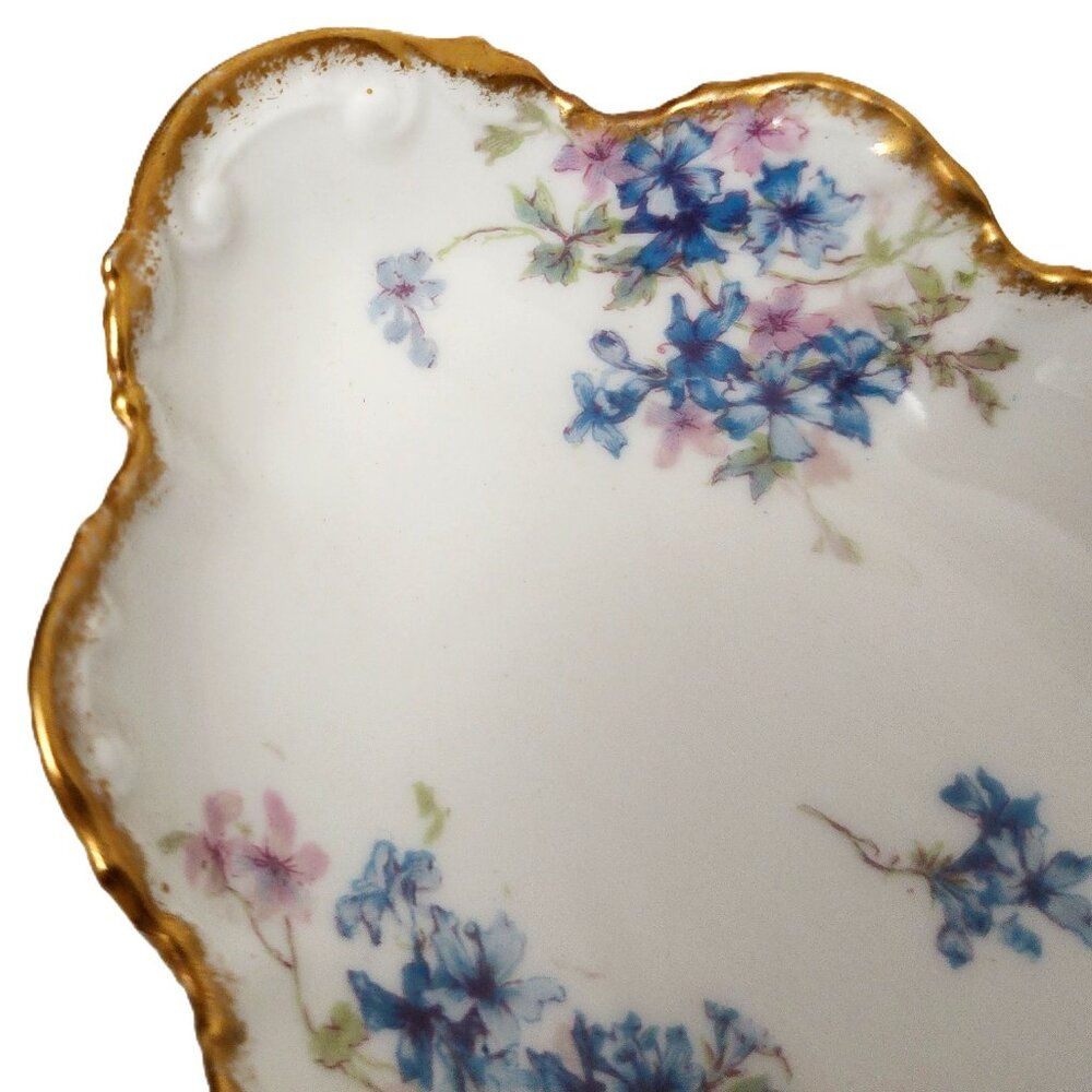 Antique CH Field Haviland Limoges GDA France Blue&Purple Scallop S Serving Dish - Picture 3 of 7